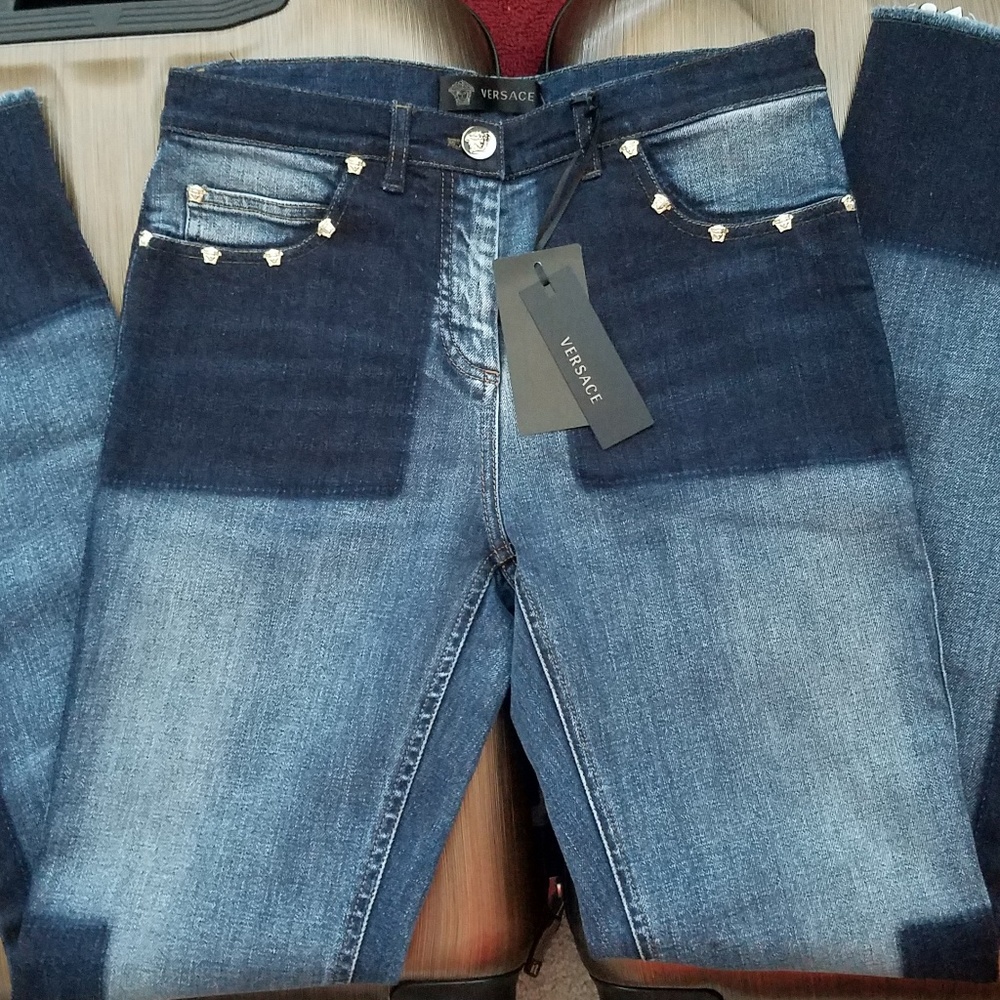 Versace! NWT! Color Block Ankle Jeans